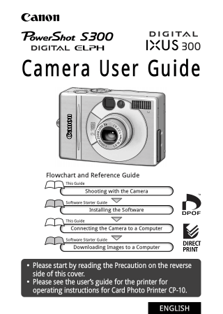 Digital Camera CANON PowerShot S300 User Guide