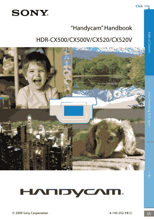 Free Download PDF Books, SONY Digital HD Video Camera Recorder HDR-CX500 CX520 HandBook