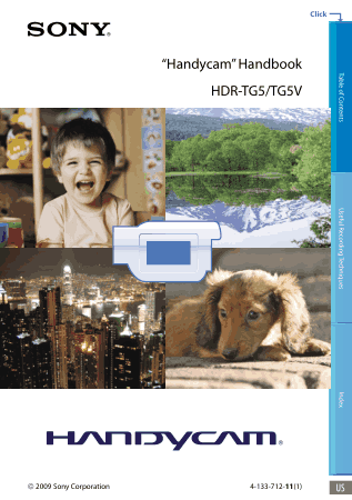 SONY Digital HD Video Camera Recorder HDR-TG5V HandBook