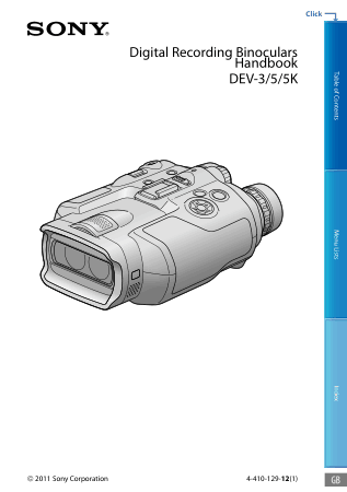 SONY Digital Recording Binocular DEV-3 5 5K HandBook