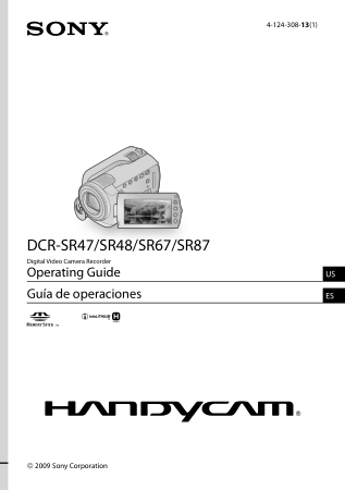 SONY Digital Video Camera Recorder DCR-SR47-48-67-87 Operating Instructions