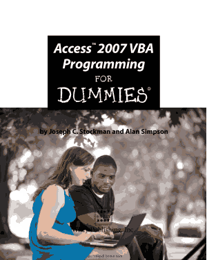 Access 2007 VBA Programming For Dummies
