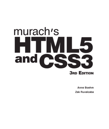 Murachs HTML5 and CSS3 3rd Edition