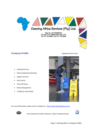 Free Download PDF Books, Cleaning Service Company Profile Template