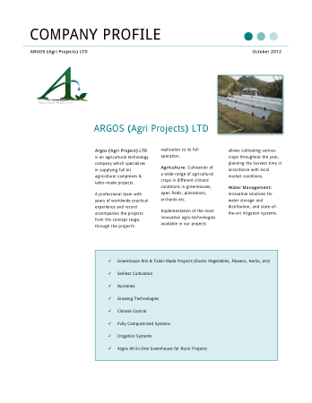 Free Download PDF Books, Company Profile for Agricultural Technology Template