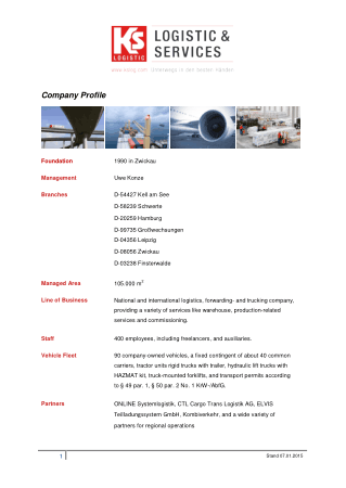 Logistic and Services Company Profile Template
