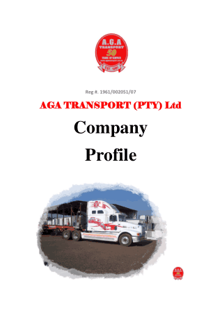 Mobile Units Transport Company Profile Template