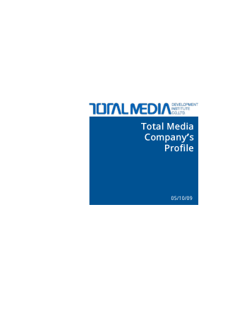 Sample Company Profile for Media Development Template