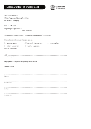 Free Download PDF Books, Employment Application Letter Of Intent Free Template