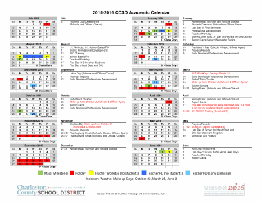 School Academic Calendar Sample Template