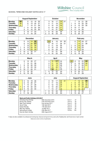 Free Download PDF Books, School Term Calendar Template