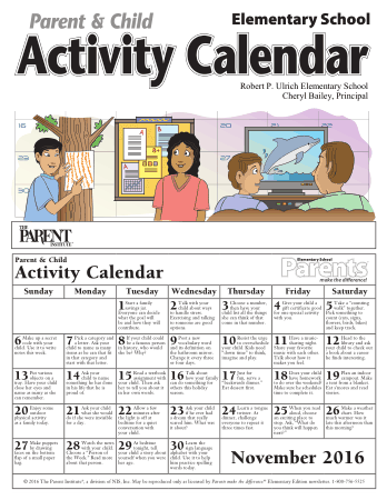 Schoolactivity Calendar Template