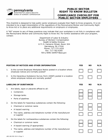 Complince Checklist Sample for Public Sector Employers Template