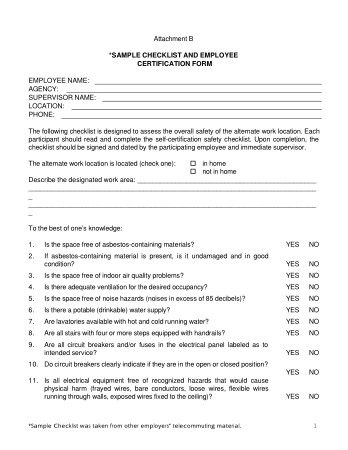Sample Checklist and Employee Certificate Form Checklist Template