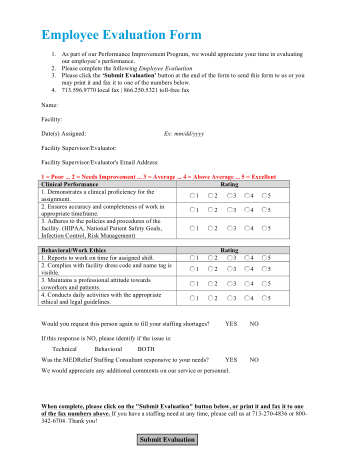Free Download PDF Books, Blank Employee Evaluation Form Template