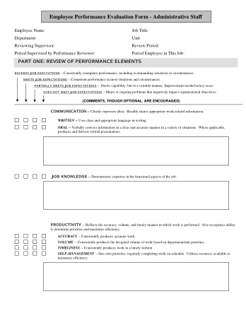 Free Download PDF Books, General Employee Evaluation Form Template