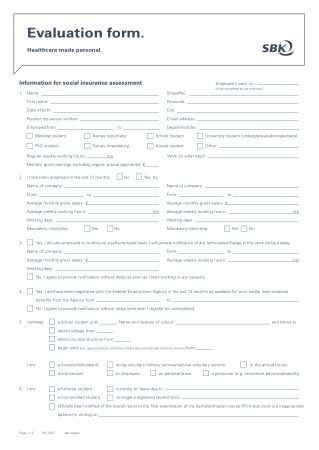 Insurance Employee Evaluation Template