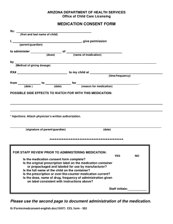 Free Download PDF Books, Az Medication Consent Form Template