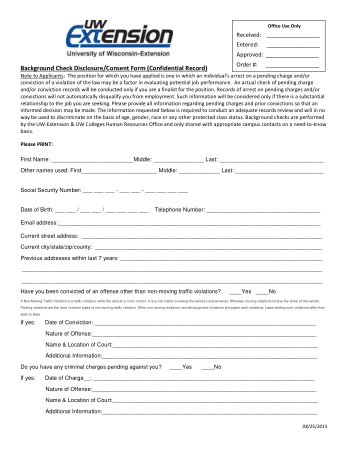 Background Check Disclosure Consent Form Template