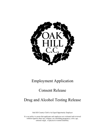 Employment Drug And Alcohol Consent Agreement Template