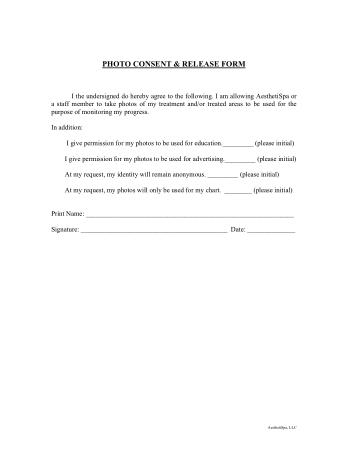 General Photo Consent Form Template