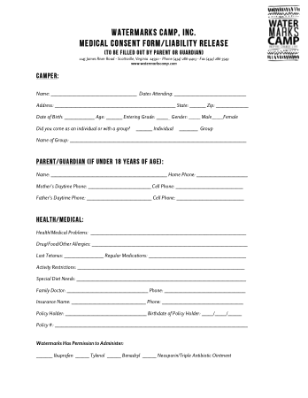 Medical Consent Form Download In Pdf Template