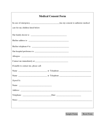 Medical Consent Form Template