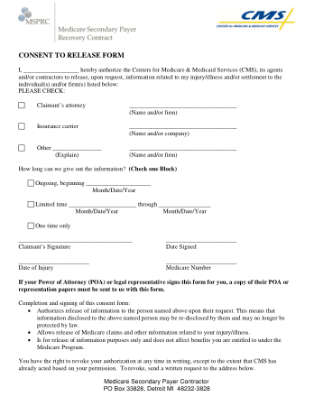 Medicare Consent To Release Form Template