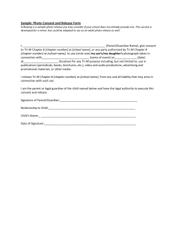 Photo Release Consent Form Template