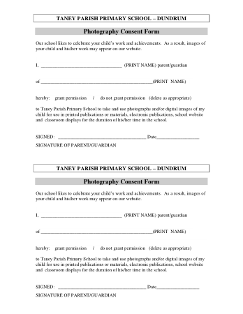 Photography Consent Form Template