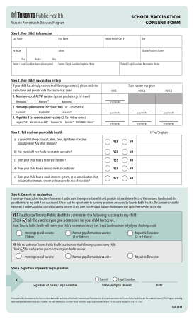 Free Download PDF Books, School Vaccination Consent Form Template