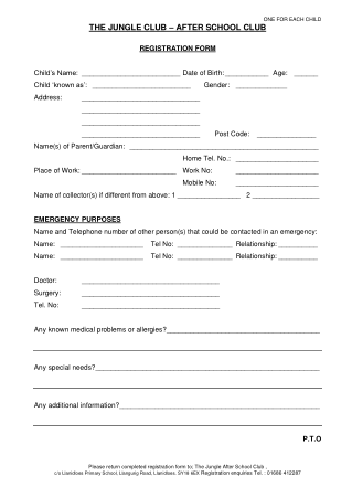 Simple Example For Child Medical Consent Form Template