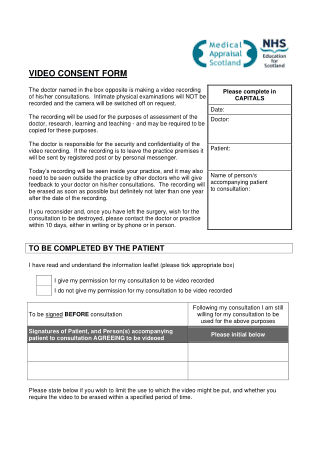 Video Consent Form Example Template