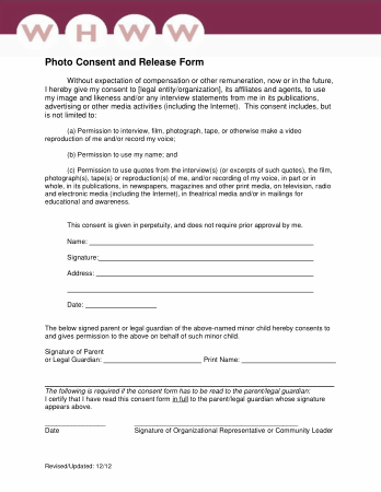 Video Consent Release Form Template