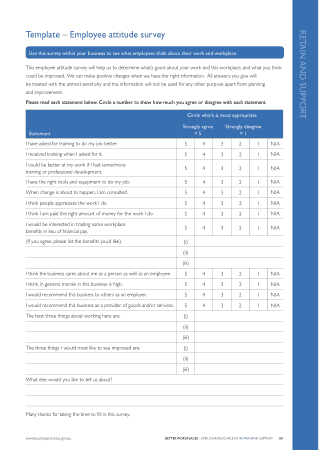 Employee Attitude Survey Form Template