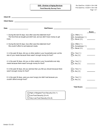 Free Download PDF Books, Food Security Survey Form Template