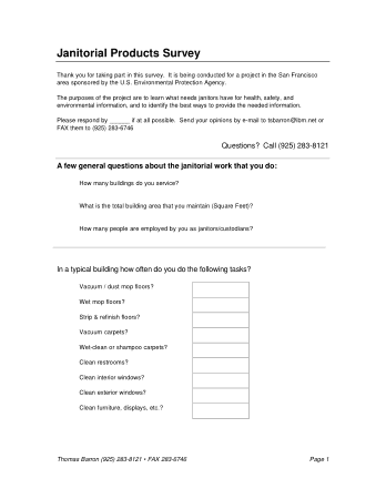 Product Survey Form Sample Template