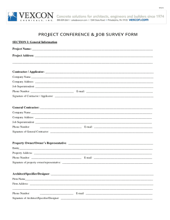 Project Conference Survey Form Template