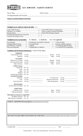Site Safety Survey Form Template