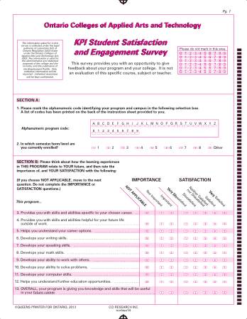 Student Satisfaction Survey Form Template