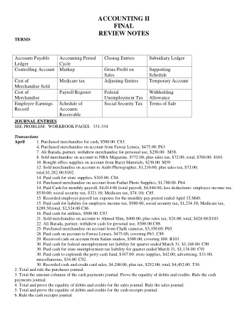 Accounting Final Review Template