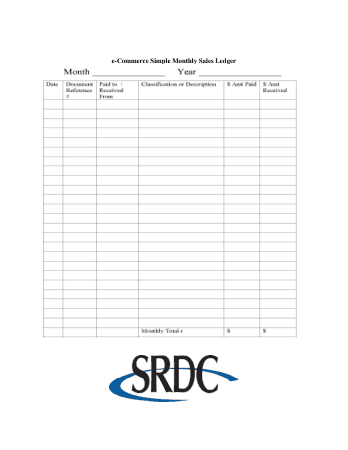 Monthly Sales Ledger Template