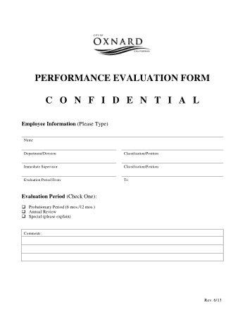 Customer Service Employee Evaluation Form Template