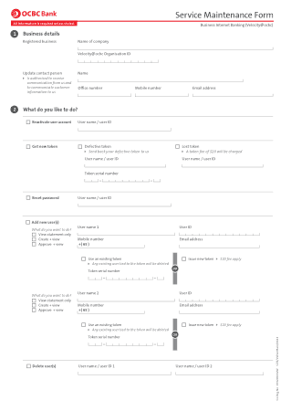 Customer Service Maintenance Form Template