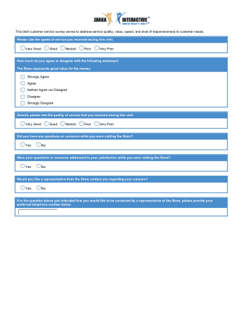 Customer Services Survey Example Template