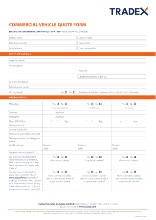 Commercial Vehicle Quotation Template