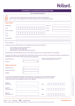 Cost Recovery Quotation Form Template
