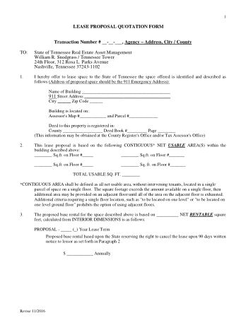 Lease Proposal Template