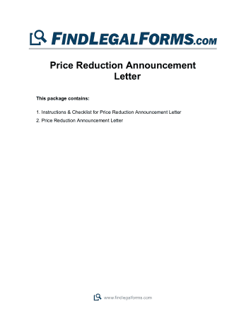 Price Reduction Announcement Letter Template