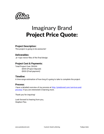 Project Price Quote Template